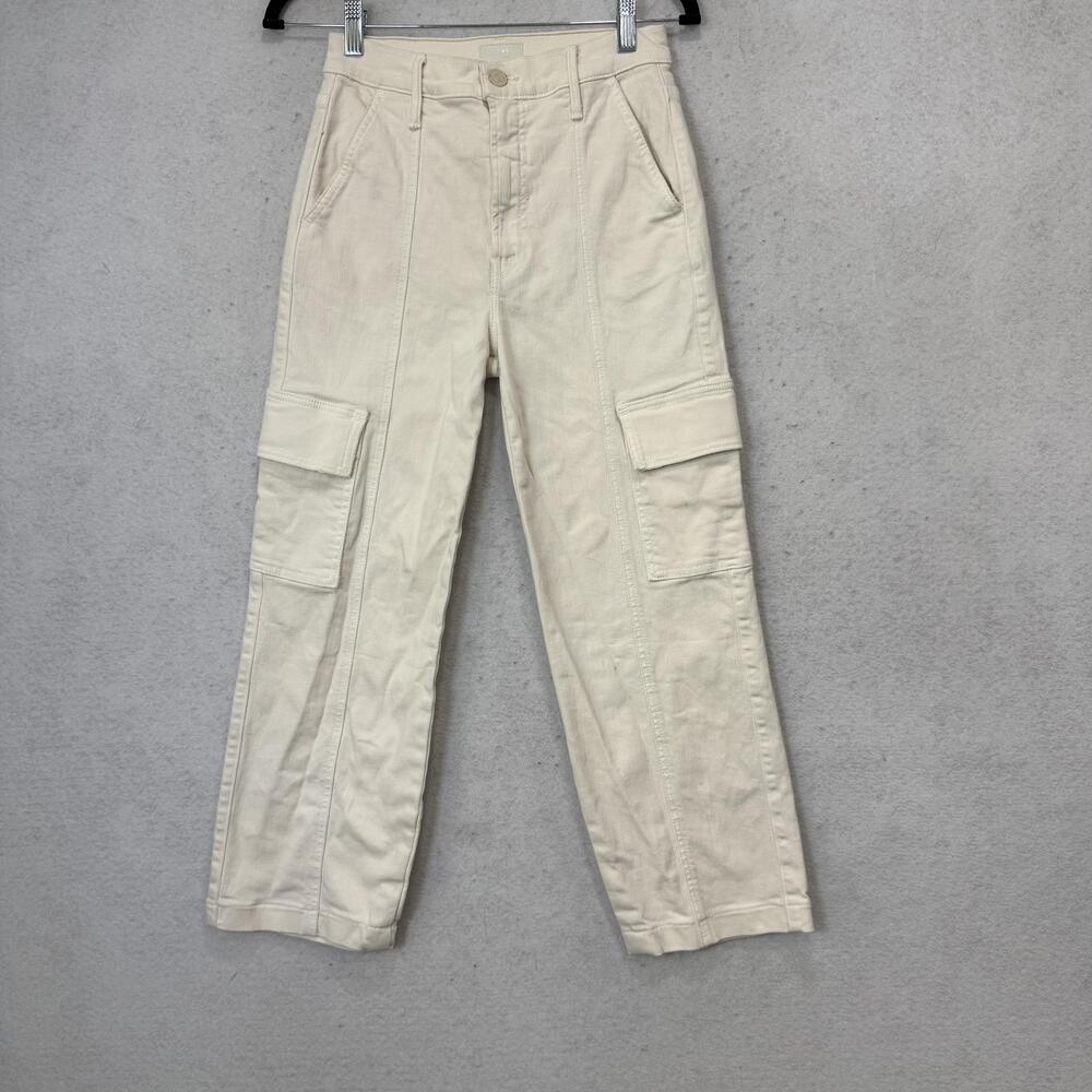 Mother Jeans Womens 25 White The Rambler Cargo Ankle High Rise Denim Made USA
